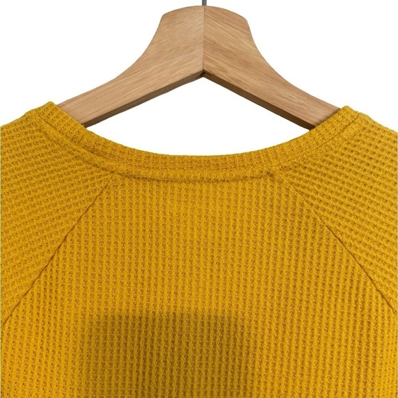 Cat & Jack Yellow Waffle Knit Shirt with Elastic Cuffed Sleeves Size L 10/12 ☀️ - Picture 10 of 13